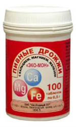 дрожжи пивные эко мон таб n100 магний кальций фото