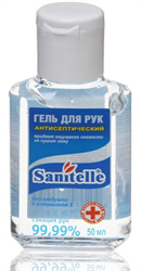 санитель гель для рук антисептический с витамином е 50 мл фото