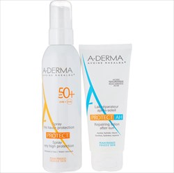 а-дерма протект набор спрей 200мл spf50 плюс плюс лосьон п/загара 100мл фото