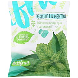 актифрут витамин с карамель леденц 60г вкус эвкалипта с ментолои фото