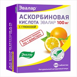 аскорбиновая к-та с глюкозой-эвалар таб 100мг n60 фото