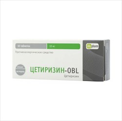 цетиризин-obl таб по 10мг n10 фото