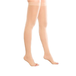 чулки венотекс 2й класс компрессии 26-32 мм рт ст с открытым носком тёмно-бежевые размер м артикул 2с213 фото