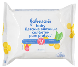 джонсонс бэби пуре протект салфетки влажные n25 фото