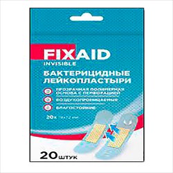 пластырь бактерицидный фиксэйд инвизибл 19ммx72мм n20 полимерн осн влагоуст фото