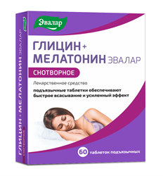 глицин плюс мелатонин эвалар таб подъязычн 100мг плюс 3мг n60 фото