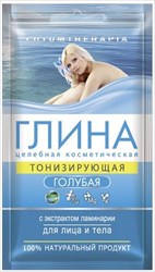 фитокосметик глина для лица тела 60г голубая тонизирующая фото