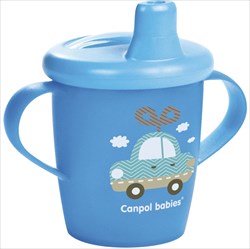 канпол бэби toys поильник-непроливайка 250мл 9 плюс мес голуб с ручками фото