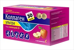 коллаген ультра плюс кальций d яблоко 8 г n30 пакет  фото