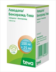 леводопа/бенсеразид-тева таб 100мг плюс 25мг n100 фото