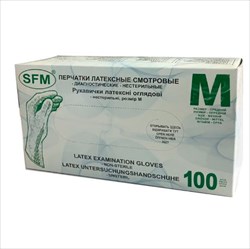 перчатки смотр sfm р m n100 н/стер латекс фото