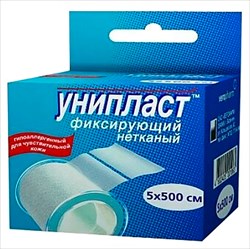 пластырь катушка унипласт 5смx500см неткан осн фото