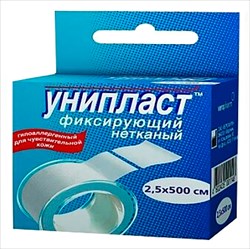 пластырь катушка унипласт 2,5смx500см неткан осн фото