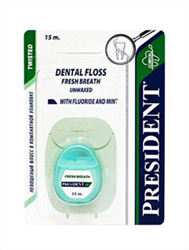 президент флосс з/нить 15м арт 132 невощенная с фтором и мятой фото