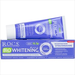 рокс зубная паста безопасное отбеливание 94г/75мл биовайтенинг фото
