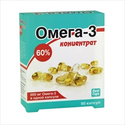 рыбий жир концентрат омега-3 капс 60% 600мг (1г) n80 фото