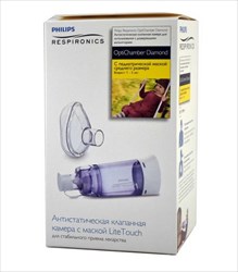 спейсер оптичамбер диамонд с детской маской среднего размера 1-5 лет фото