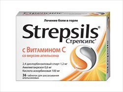 стрепсилс с витамином с апельсин n36 таблетки для рассасывания фото