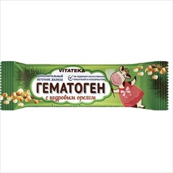 гематоген-витатека плитка 40г с кедровым орехом фото
