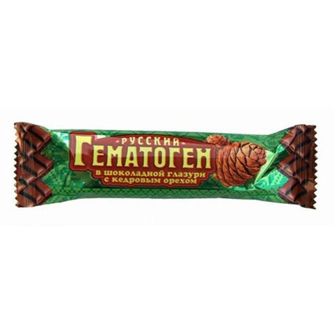 гематоген русский плитка 40г кедровый орех в шоколаде фото