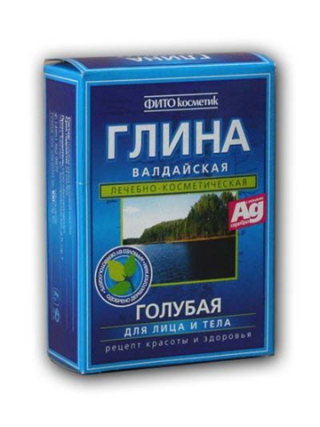 фитокосметик глина для лица тела 100г голубая валдайская фото