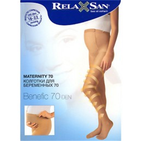 колготки релаксан для беременных 70 den 12 - 17 мм рт ст размер 2 бежевые фото