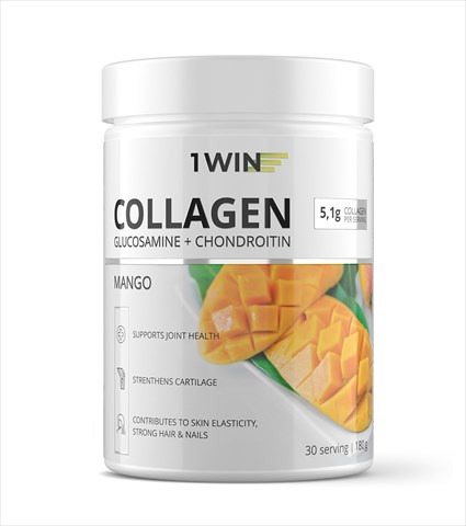 1win коллаген плюс хондроитин плюс глюкозамин пор 180г/30порц манго фото