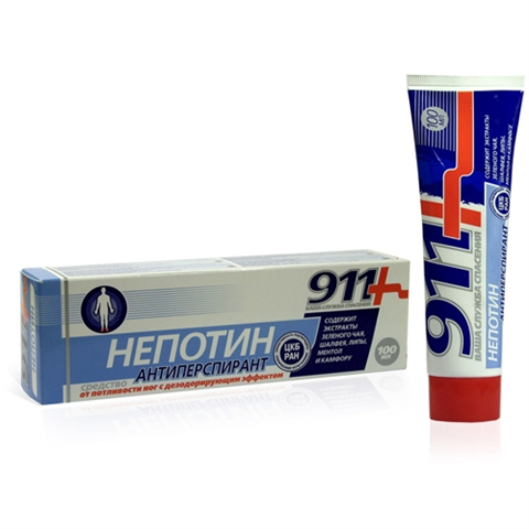 911 непотин гель для ног 100мл от пота фото