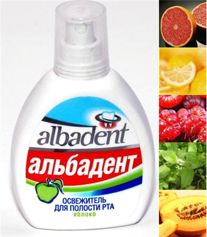 альбадент освежитель для полости рта 35мл яблоко фото