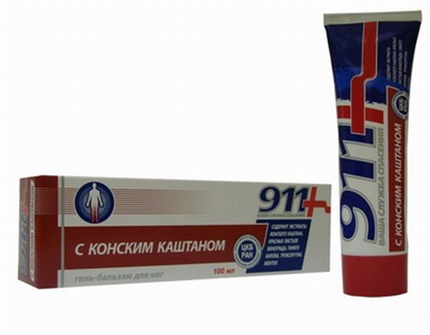 911 конский каштан гель-бальзам для ног 100мл фото