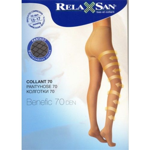 колготки релаксан 70 den 12 - 17 мм рт ст размер 5 чёрные фото