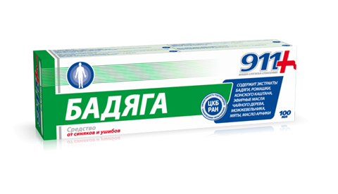 911 бадяга гель 100мл от синяков и ушибов фото