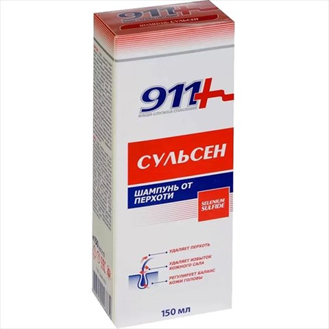 911 сульсен шампунь п/перхоти 150мл фото