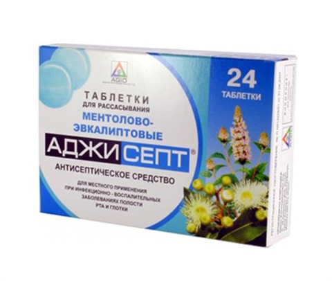аджисепт ментол-эвкалипт n24 таблетки для рассасывания фото