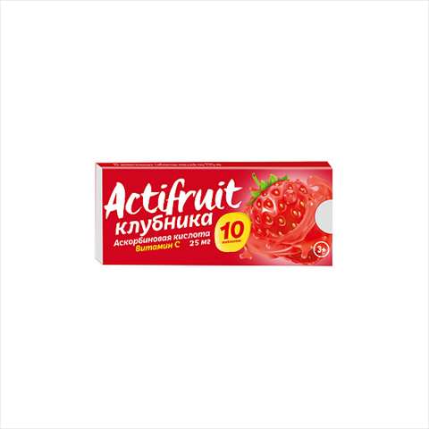 актифрут витамин с таб жев с сах 2,5г n10 вкус клубники фото