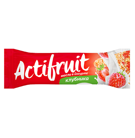 актифрут батончик-мюсли в йогурте 30г клубника фото