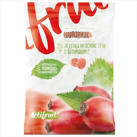 актифрут витамин с карамель леденц 60г вкус шиповника фото