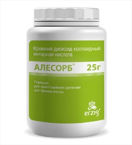 алесорб комплекс янтарной к-ты и диоксида кремния пор для сусп для вн примен 25г фото