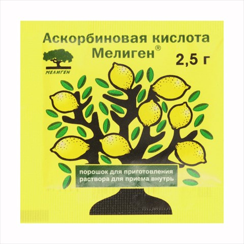 аскорбиновая к-та-мелиген пор для р-ра для внутр пак 2,5г n1 фото