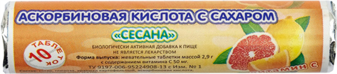 аскорбиновая к-та с сахаром-сесана таб жев 3г n10 фото
