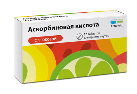 аскорбиновая к-та с глюкозой-renewal таб 100мг n20 фото