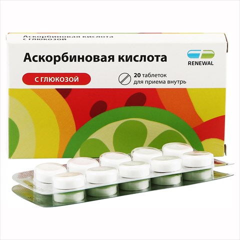 аскорбиновая к-та с глюкозой-renewal таб 100мг n40 фото