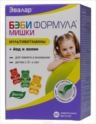 бэби формула мишки мультивитамин n60 пастилки жевательные фото