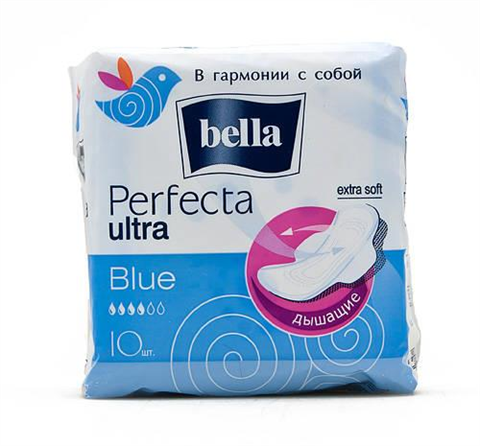 белла перфекта ультра прокладки гигиен n10 голубой фото