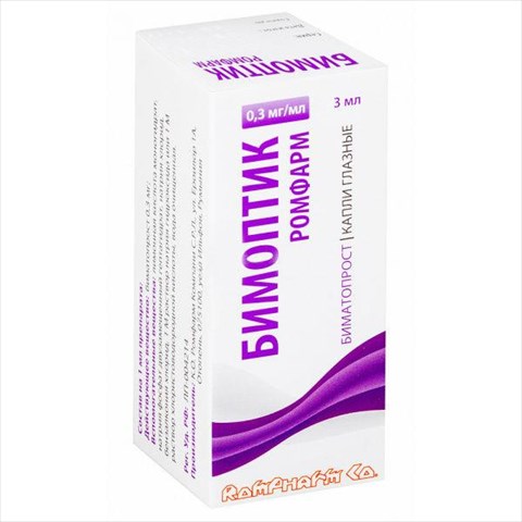 бимоптик-ромфарм капли глазн 0,3мг/мл 3мл фото