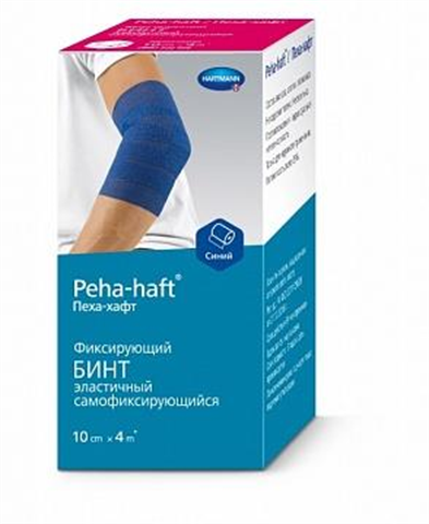 бинт peha-haft 4 м * 10 см синий самофиксирующийся фото