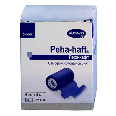 бинт peha-haft 4 м * 6 см синий самофиксирующийся фото