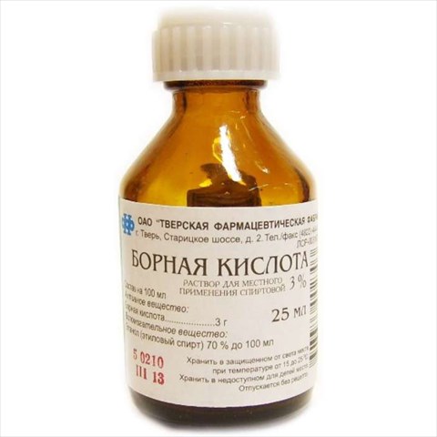 борная к-та р-р для местн примен спирт 3% фл 25мл фото