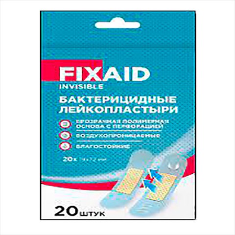 пластырь бактерицидный фиксэйд инвизибл 19ммx72мм n20 полимерн осн влагоуст фото