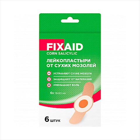 пластырь мозольный фиксэйд корн салицилик 19ммx63мм n6 для сух мозолей фото